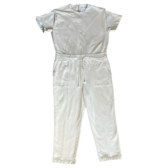 Pistola X Revolve Clarisse French Terry Shoulder Pleat Jump Suit In Soft Taupe L - Picture 2 of 11